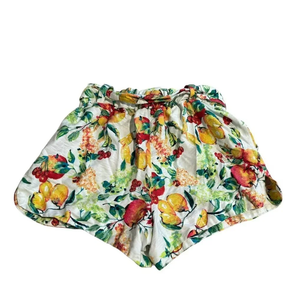 Womens XS Floral shorts with tie - Picture 2 of 2